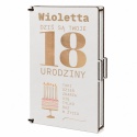Pamiątka na 18 urodziny - białe pudełko z nadrukiem prezent na 18stkę