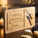 Personalizowana Bambusowa Deska do Serów z Grawerem Ślubnym