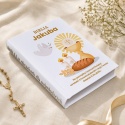 Personalizowana Biblia komunijna - kielich, hostia, gołębica i chleb