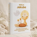 Personalizowana Biblia komunijna - kielich, hostia, gołębica i chleb