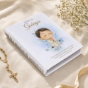 Personalizowana Biblia na Komunię dla chłopca - modlitwa i błękit