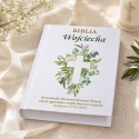 Personalizowana Biblia na Komunię - krzyż w zielonym wianku
