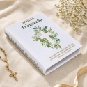 Personalizowana Biblia na Komunię - krzyż w zielonym wianku