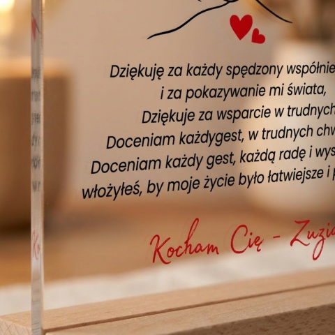 Personalizowana Statuetka na Dzień Ojca z Motywem Dłoni i Własną Dedykacją
