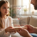 Personalizowana Statuetka na Dzień Ojca z Motywem Dłoni i Własną Dedykacją