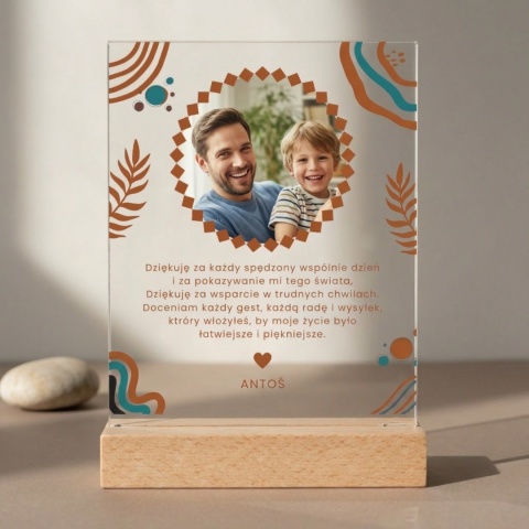 Personalizowana Statuetka ze Zdjęciem na Dzień Ojca z Dedykacją
