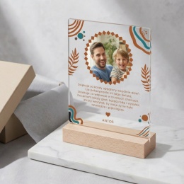 Personalizowana Statuetka ze Zdjęciem na Dzień Ojca z Dedykacją