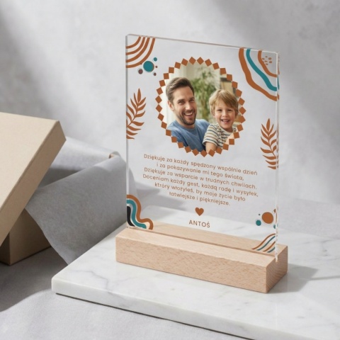 Personalizowana Statuetka ze Zdjęciem na Dzień Ojca z Dedykacją