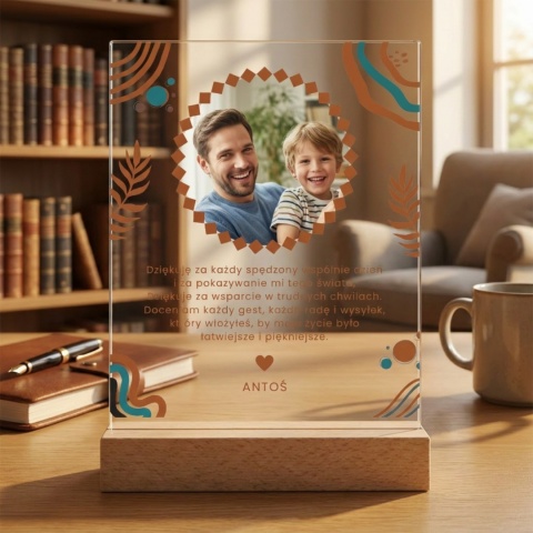Personalizowana Statuetka ze Zdjęciem na Dzień Ojca z Dedykacją