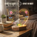 Personalizowana lampka LED dla mamy serce z nadrukiem - prezent na Dzień Matki