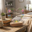 Personalizowana lampka LED dla mamy serce z nadrukiem - prezent na Dzień Matki