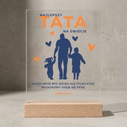 Personalizowana statuetka Najlepszy Tata z dziećmi na Dzień Ojca