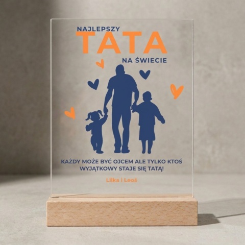 Personalizowana statuetka Najlepszy Tata z dziećmi na Dzień Ojca