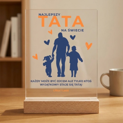 Personalizowana statuetka Najlepszy Tata z dziećmi na Dzień Ojca