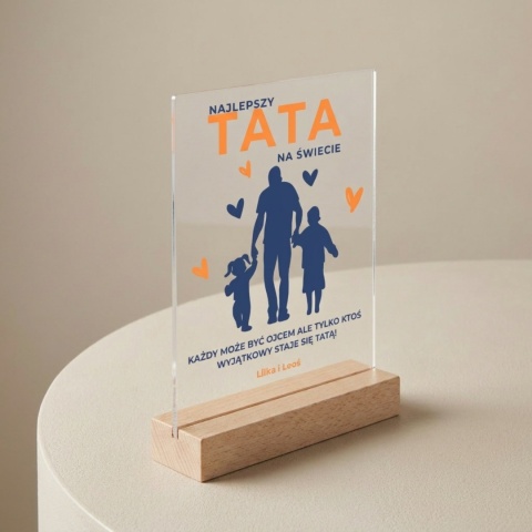 Personalizowana statuetka Najlepszy Tata z dziećmi na Dzień Ojca