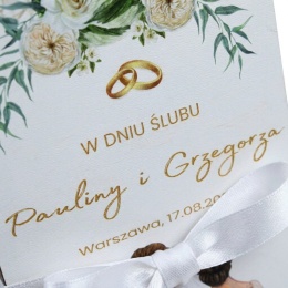 Personalizowane pudełko na pieniądze na ślub motyw młodej pary