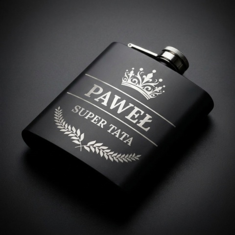 Piersiówka Personalizowana z Grawerem Królewska Korona na Dzień Ojca