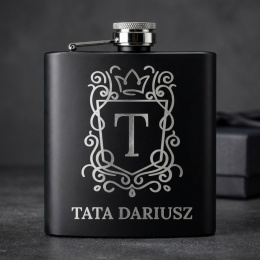 Piersiówka z Grawerem Królewski Herb dla Taty