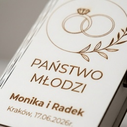 Pudełko harmonijka na pieniądze z grawerem na ślub obrączki