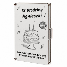Pudełko klasyczne na pieniądze 18 urodziny imprezowy tort