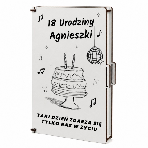 Pudełko klasyczne na pieniądze 18 urodziny imprezowy tort