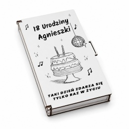 Pudełko klasyczne na pieniądze 18 urodziny imprezowy tort