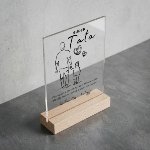 Statuetka SUPER Tata na Dzień Ojca z personalizacją