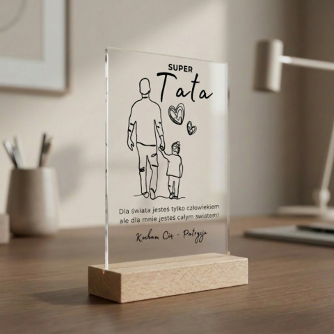 Statuetka SUPER Tata na Dzień Ojca z personalizacją