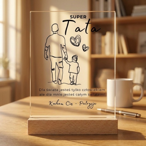 Statuetka SUPER Tata na Dzień Ojca z personalizacją