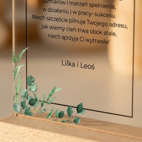 Statuetka na Dzień Ojca Kochany Tato z życzeniami i motywem eukaliptusa