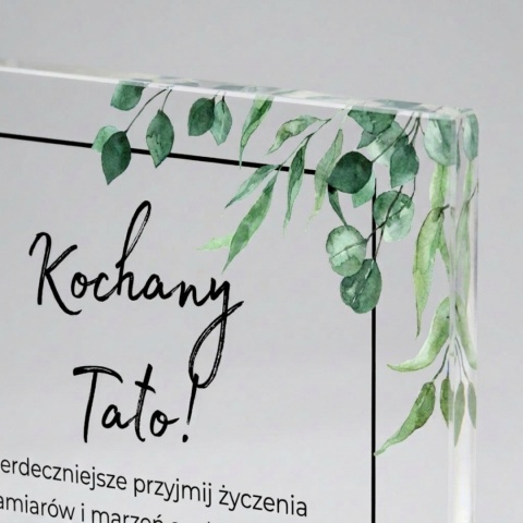 Statuetka na Dzień Ojca Kochany Tato z życzeniami i motywem eukaliptusa