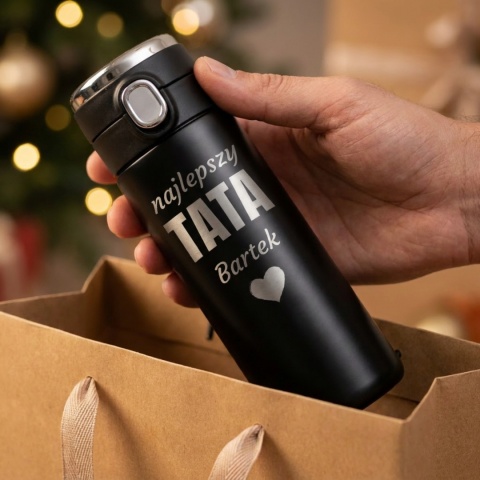 Termos LED 420ml z grawerem dla taty