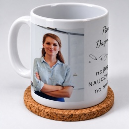 Biały kubek ceramiczny z grafiką nauczycielki - ceramiczny kubek na Dzień Nauczyciela