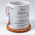 Biały kubek ceramiczny z grafiką nauczycielki - ceramiczny kubek na Dzień Nauczyciela