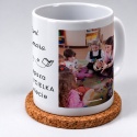 Biały kubek ceramiczny z grafiką nauczycielki - ceramiczny kubek na Dzień Nauczyciela