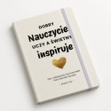 Biały notes A5 ze złotym sercem jako pamiątkowy podarunek od przedszkolaka na Dzień Nauczyciela