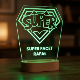 Grawerowana lampka led na Dzień Chłopaka Super Chłopak
