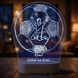 Lampka LED grawerowana motyw piłkarski na Dzień Chłopaka