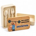 Lunchbox Siłacz z bambusową pokrywą - fajny prezent dla chlopaka