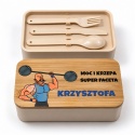 Lunchbox Siłacz z bambusową pokrywą - fajny prezent dla chlopaka