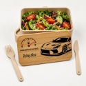 Motoryzacyjny lunchbox z bambusową pokrywą - kreatywny prezent dla chlopaka