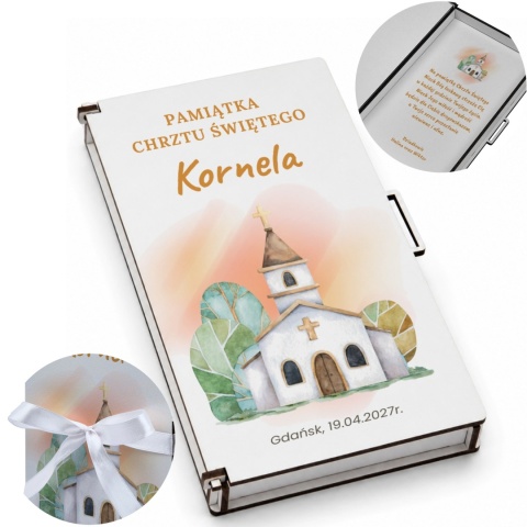 Pamiątka chrztu świętego - Pudełko na pieniądze na Chrzest