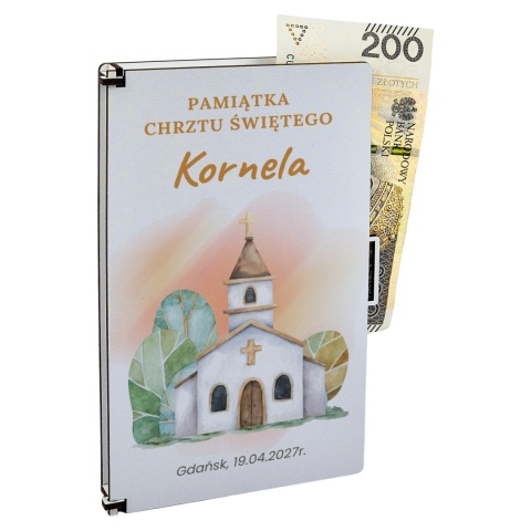 Pamiątka chrztu świętego - Pudełko na pieniądze na Chrzest