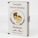 Pamiątku chrztu świętego - pudełko na pieniądze na chrzciny ze złotym lustrzanym dekorem 3D