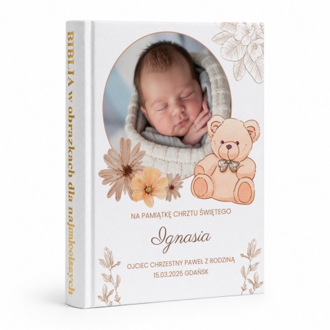 Personalizowana Biblia dla dzieci na Chrzest ze zdjęciem