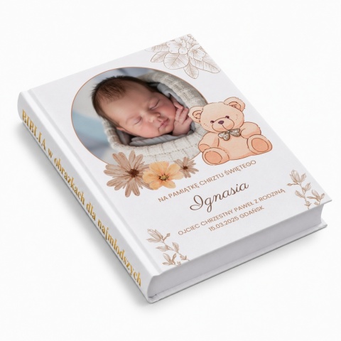 Personalizowana Biblia dla dzieci na Chrzest ze zdjęciem