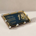 Personalizowana kartka na pieniądze z plexi na 18 urodziny ze złotym motywem