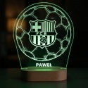 Personalizowana lampka plexi z motywem piłkarskim FC BARCELONA na Dzień Chłopaka