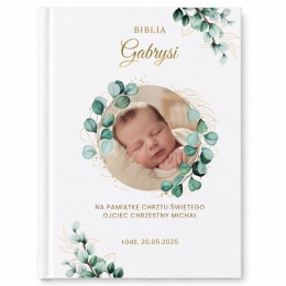 Prezent na chrzest - piękna pamiątka biblia personalizowana dla dzieci ze zdjęciem