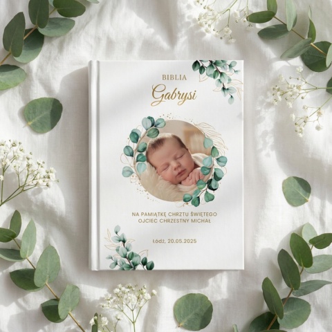 Prezent na chrzest - piękna pamiątka biblia personalizowana dla dzieci ze zdjęciem